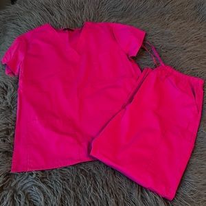 Hot Pink Scrub Set